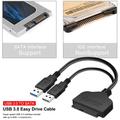 Høyhastighets USB 3.0 til SATA-adapterkabel for 2.5" HDD og SSD