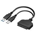 Høyhastighets USB 3.0 til SATA-adapterkabel for 2.5" HDD og SSD
