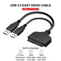 Høyhastighets USB 3.0 til SATA-adapterkabel for 2.5" HDD og SSD