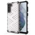 Honeycomb Armored Samsung Galaxy S21 FE 5G Hybrid-deksel - Gjennomsiktig