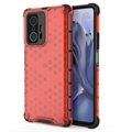 Xiaomi 11T/11T Pro Honeycomb Armored Hybrid-deksel - Rød