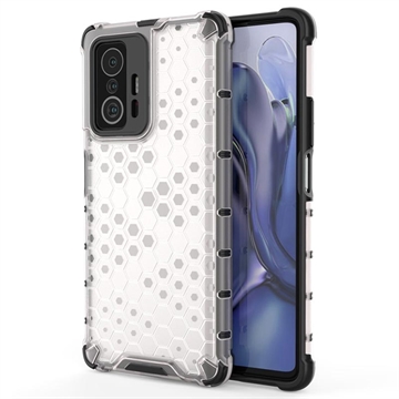 Xiaomi 11T/11T Pro Honeycomb Armored Hybrid-deksel - Gjennomsiktig