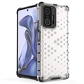 Xiaomi 11T/11T Pro Honeycomb Armored Hybrid-deksel - Gjennomsiktig