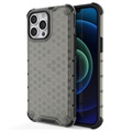 Honeycomb Armored iPhone 14 Pro Hybrid-deksel - Svart