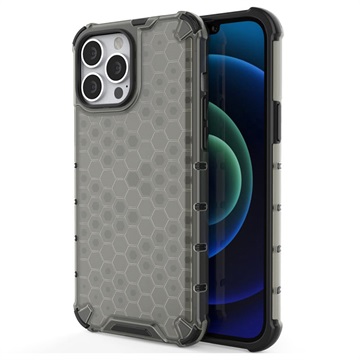 Honeycomb Armored iPhone 14 Pro Hybrid-deksel - Svart