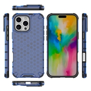 iPhone 16 Pro Honeycomb Armored Hybrid-deksel - Blå