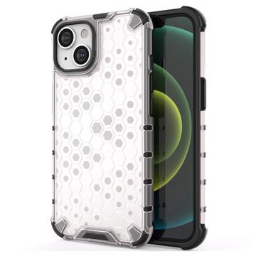 Honeycomb Armored iPhone 14 Plus Hybrid-deksel - Gjennomsiktig