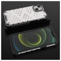 Honeycomb Armored iPhone 14 Plus Hybrid-deksel - Gjennomsiktig