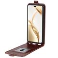 Honor 200 Pro Vertikalt Flip-Deksel med Kortlomme - Brun