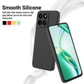 Honor 200 Smart/X7c 4G/5G Flytende silikon-deksel med håndstropp - svart