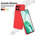 Honor 200 Smart/X7c 4G/5G Flytende silikon-deksel med håndstropp - rød