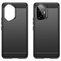Honor 300 Børstet TPU Deksel - Karbonfiber - Svart