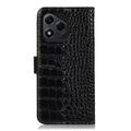 Honor 400 Lite Crocodile Series Lommebok-deksel i Lær med RFID - Svart