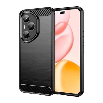 Honor 400 Pro Børstet TPU-deksel - karbonfiber - svart