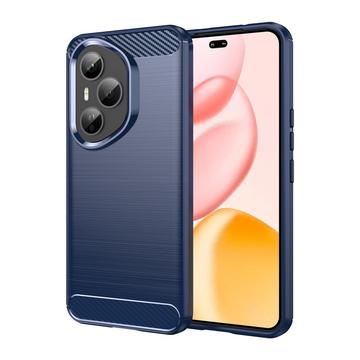 Honor 400 Pro Børstet TPU-deksel - karbonfiber - blå