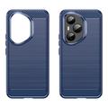 Honor 400 Pro Børstet TPU-deksel - karbonfiber - blå