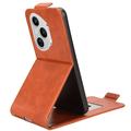 Honor 400 Pro vertikalt flip-etui med stativ - Brun