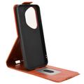 Honor 400 Pro vertikalt flip-etui med stativ - Brun