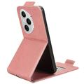 Honor 400 Pro vertikalt flip-etui med stativ - Roségull