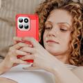 Honor 400 Smart/X7d 4G børstet TPU-deksel - karbonfiber - rød