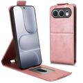 Honor 500 vertikalt flip-etui med stativ - Roségull