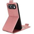 Honor 500 vertikalt flip-etui med stativ - Roségull