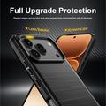 Honor 600/600 Pro Børstet TPU-deksel - karbonfiber - svart