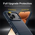 Honor 600/600 Pro Børstet TPU-deksel - karbonfiber - blå