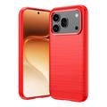 Honor 600/600 Pro børstet TPU-deksel - karbonfiber - rød
