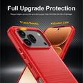 Honor 600/600 Pro børstet TPU-deksel - karbonfiber - rød