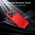 Honor 600/600 Pro børstet TPU-deksel - karbonfiber - rød