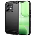 Honor 600 Lite Børstet TPU-deksel - karbonfiber - svart