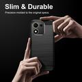 Honor 600 Smart Børstet TPU-deksel - karbonfiber