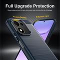 Honor 600 Smart Børstet TPU-deksel - karbonfiber - blå
