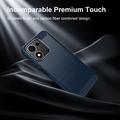 Honor 600 Smart Børstet TPU-deksel - karbonfiber - blå