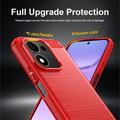 Honor 600 Smart børstet TPU-deksel - karbonfiber - rød