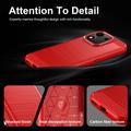 Honor 600 Smart børstet TPU-deksel - karbonfiber - rød