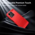 Honor 600 Smart børstet TPU-deksel - karbonfiber - rød