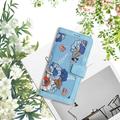 Honor 600 Smart Blomstrete lommebokveske med kortspor - Baby Blå