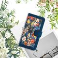 Honor 600 Smart Blomstrete lommebokveske med kortspor - mørkeblå