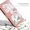 Honor 600 Smart Blomstret lommebokveske med kortspor - Rosa