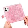 Honor 600 Smart Mandala Lommebok-deksel med håndleddsstropp - rosa