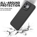 Honor 600e/600 Lite/X80i Flytende silikon-deksel med håndstropp - Svart