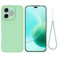 Honor 600e/600 Lite/X80i Flytende silikon-deksel med håndstropp - Grønn