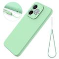 Honor 600e/600 Lite/X80i Flytende silikon-deksel med håndstropp - Grønn