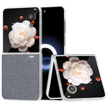 Honor Magic V Flip Rhinestone Tekstur Hybrid-deksel - Grå