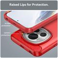 Honor Magic6 Børstet TPU Deksel - Karbonfiber - Rød