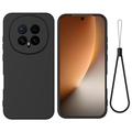 Honor Magic8 Flytende silikon-deksel med håndstropp - svart