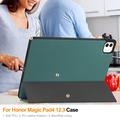 Honor MagicPad 3 Pro 12.3/MagicPad 4 Tri-Fold Series Smart Folio-etui - svartgrønn