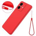 Honor Play10 Flytende silikon-deksel med håndstropp - rød